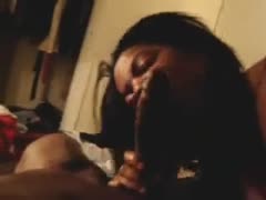 Bodacious ebon nympho sucks my lengthy chocolate dick like eager